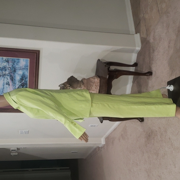 Vintage Connie Howard 6 neon green high waisted pantsuit - Picture 2 of 14